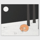 Wintertime- Schlaffox - Illustration Geschenkpapier (Flach)