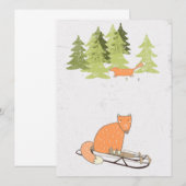 Wintertime- Sledding Fox - Illustration (Vorne/Hinten)