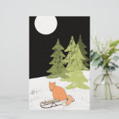 Wintertime- Sledding Fox - Illustration Briefpapier (Stehend Vorderseite)