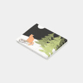 Wintertime- Sledding Fox - Illustration Post-it Klebezettel (angewinkelt)
