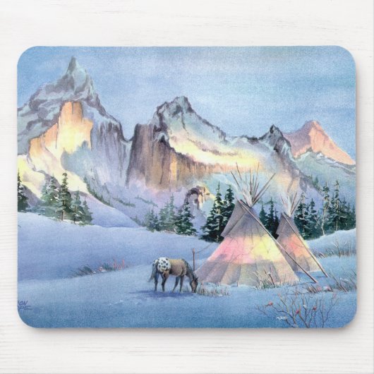 WINTERTIPI u. APPALOOSA durch SHARON SHARPE Mousepad (Vorne)