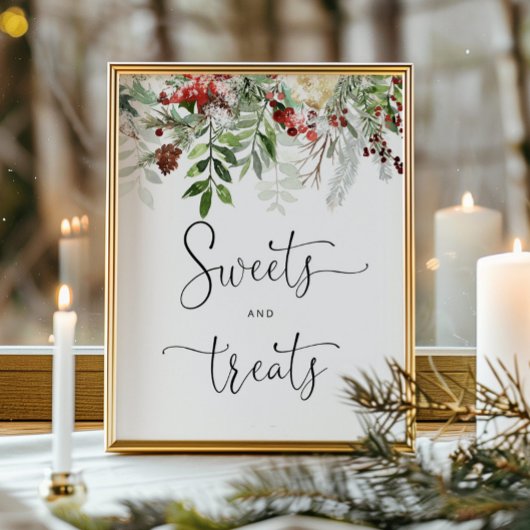 Wintertisch für Süßigkeiten und Leckereien Poster