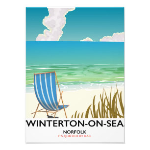Winterton-on-Sea Norfolk Beach Reiseplakat Fotodruck
