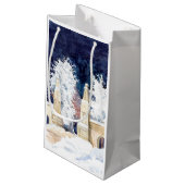Wintertor bei Nacht (Skizze) Kleine Geschenktüte (Rückseite Schrägansicht)