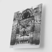 Wintertor Quadratische Wanduhr (Winkel)