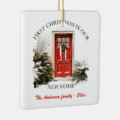 Wintertore-Szene Neue Zuhause Weihnachten Keramikornament (Rechts)