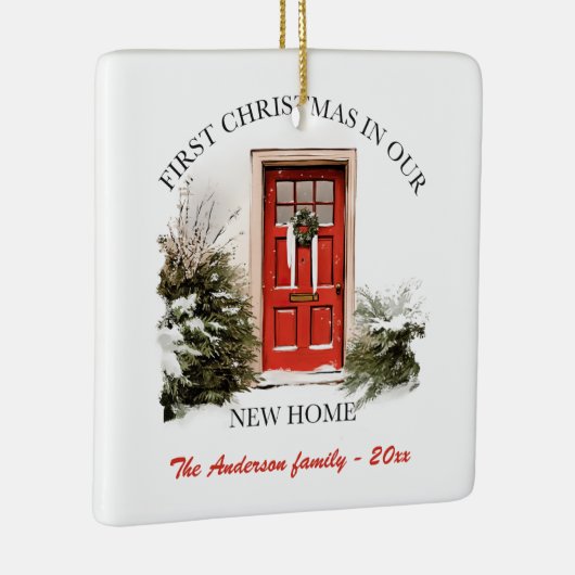 Wintertore-Szene Neue Zuhause Weihnachten Keramikornament (Rechts)