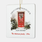 Wintertore-Szene Neue Zuhause Weihnachten Keramikornament (Links)