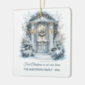 Wintertore-Szene Neue Zuhause Weihnachten Keramikornament (Links)