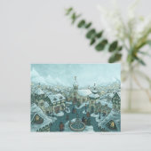 wintertown holiday postcard basic feiertagspostkarte (Stehend Vorderseite)
