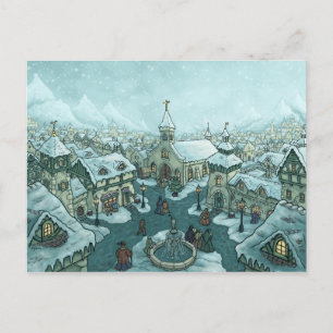 wintertown holiday postcard basic feiertagspostkarte