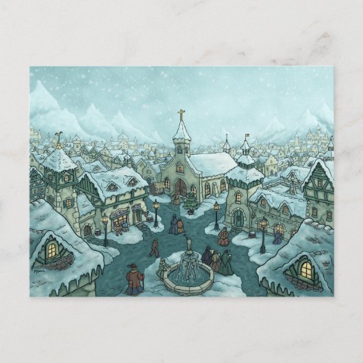 wintertown holiday postcard basic feiertagspostkarte (Vorderseite)