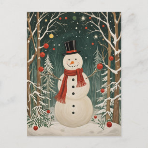 Wintertraum des Snowmanns Feiertagspostkarte