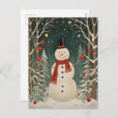 Wintertraum des Snowmanns Feiertagspostkarte (Vorne/Hinten)