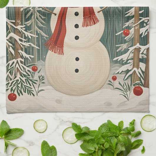 Wintertraum des Snowmanns Geschirrtuch (Gefaltet)