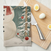 Wintertraum des Snowmanns Geschirrtuch (Viertel Falte)