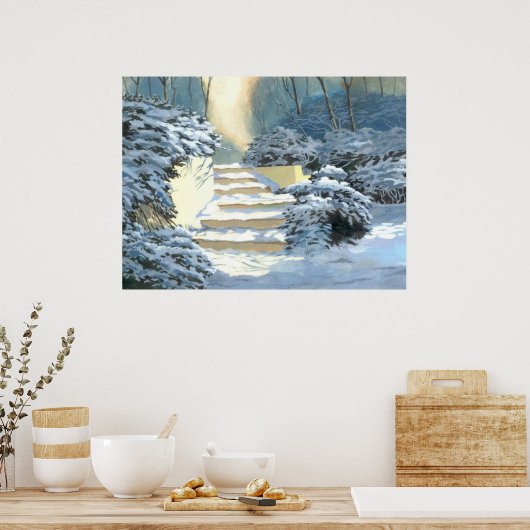Wintertreppenplakat Poster (Küche)