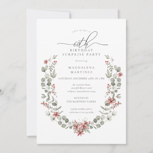 Winterüberraschung Party Grüne 60. Geburtstag Einladung (Vorderseite)