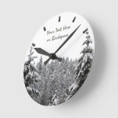 Winteruhr für die benutzerdefinierte Winterwaldhal Runde Wanduhr (Winkel)