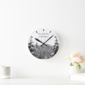 Winteruhr für die benutzerdefinierte Winterwaldhal Runde Wanduhr (Zuhause)