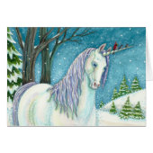 WINTERUNICORN UND VÖGEL, FRIEDLICHE SCHNEELANDSCHA (Vorderseite (Horizontal))