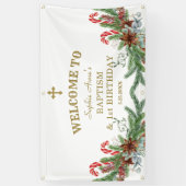 Winterurlaub 1. Geburtstag Taufe Begrüßungszeichen Banner (Vertikal)