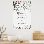 Winterurlaub Begrüßung Hochzeitszeichen Poster (Küche)