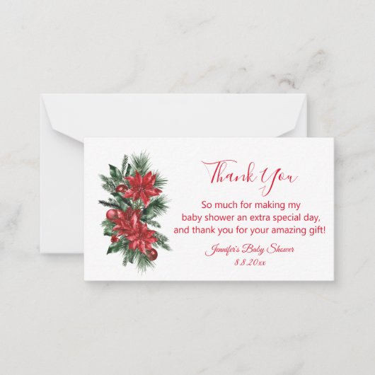 Winterurlaub Blumendusche danke Mitteilungskarte (Vorderseite)