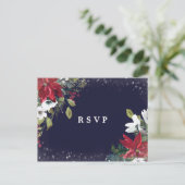 Winterurlaub Blumenhochzeit Rsvp Postkarte (Stehend Vorderseite)
