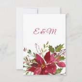 Winterurlaub Burgund Poinsettia Save the Date (Rückseite)