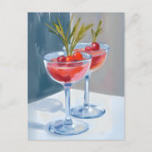 Winterurlaub Cocktails Postkarte (Vorderseite)