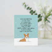Winterurlaub Corgi Party Ankündigung (Stehend Vorderseite)