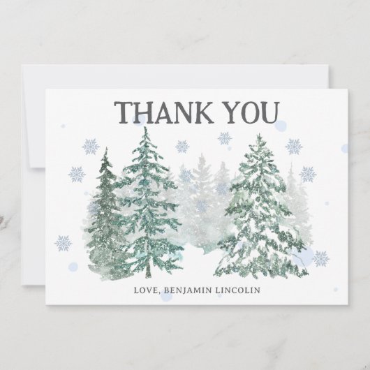 Winterurlaub Dankeskarte (Vorderseite)