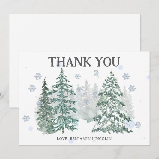 Winterurlaub Dankeskarte (Vorne/Hinten)