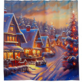 Winterurlaub Duschvorhang (Vorderseite)