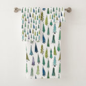 Winterurlaub Evergreen Trees Badhandtuch Set (Insitu)