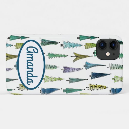 Winterurlaub Evergreen Trees Case-Mate iPhone Hülle (Rückseite (Horizontal))