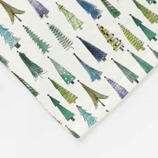 Winterurlaub Evergreen Trees Fleecedecke (Ecke)