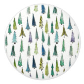 Winterurlaub Evergreen Trees Keramikknauf (Vorderseite)