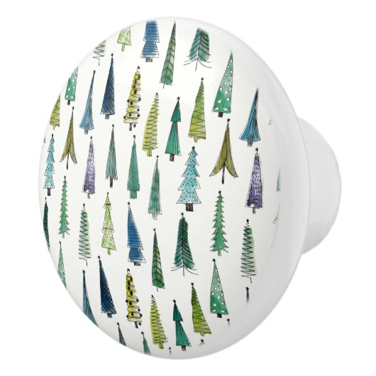 Winterurlaub Evergreen Trees Keramikknauf (Rechts)