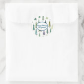 Winterurlaub Evergreen Trees Runder Aufkleber (Tasche)