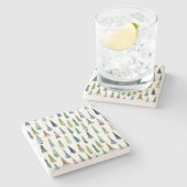 Winterurlaub Evergreen Trees Steinuntersetzer (Seitenansicht)