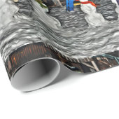 Winterurlaub für Schneemenschen Geschenkpapier (Rolleneckpunkt)