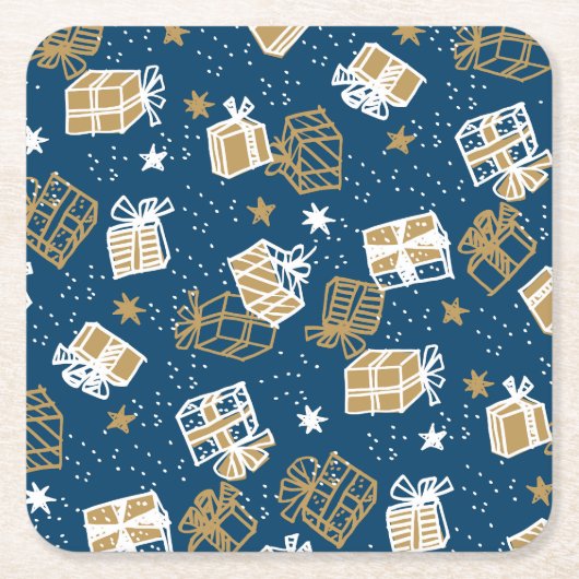 Winterurlaub Geschenkboxen Muster Rechteckiger Pappuntersetzer (Vorderseite)