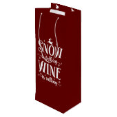 Winterurlaub Geschenktüte Für Weinflaschen (Rückseite Schrägansicht)