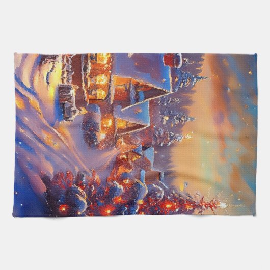 Winterurlaub Geschirrtuch (Horizontal)