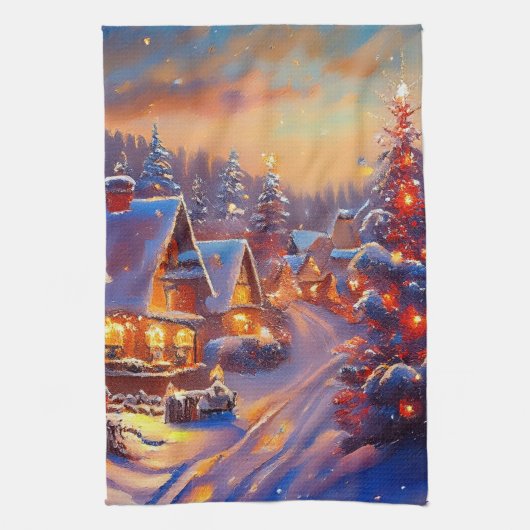 Winterurlaub Geschirrtuch (Vertikal)