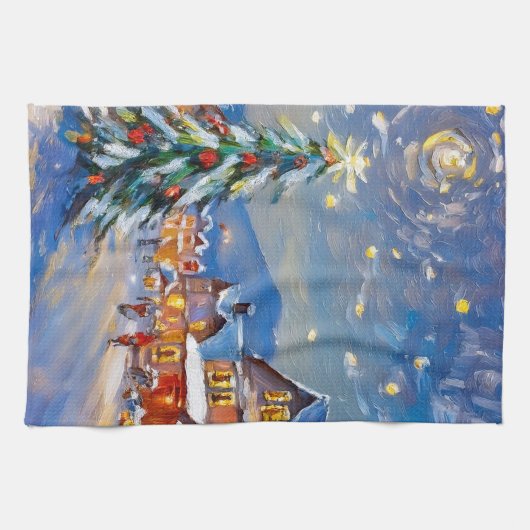 Winterurlaub Geschirrtuch (Horizontal)