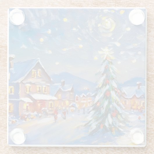 Winterurlaub Glasuntersetzer (Rückseite)