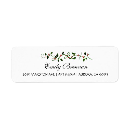 Winterurlaub Hochzeit Holly Berry Rücksendeadresse (Vorne)